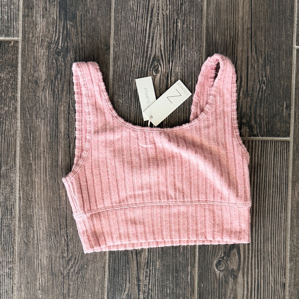 Z Supply Dusty Rose Ribbed Cropped Tank